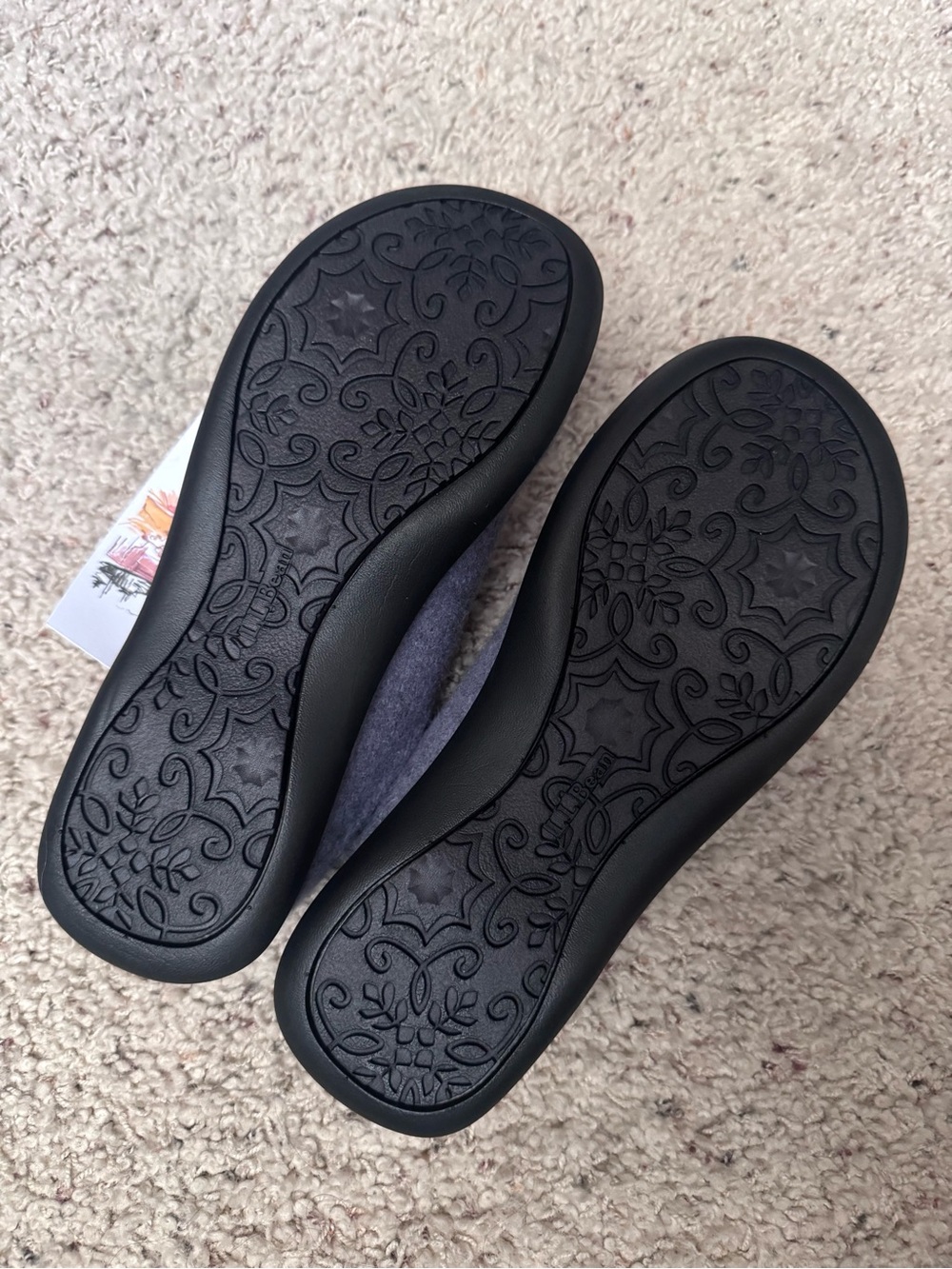 L.L Bean Daybreak Scuffs Jess Franks Wool Slipper Lavender Floral Size 9 NEW - Picture 7 of 8